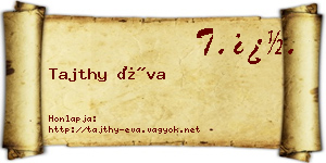 Tajthy Éva névjegykártya